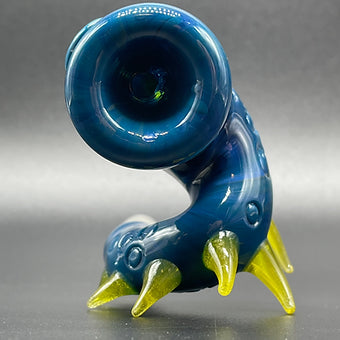 Leviathan Glass 14mm Loopty Loop Peacock Slide - hand-blown art