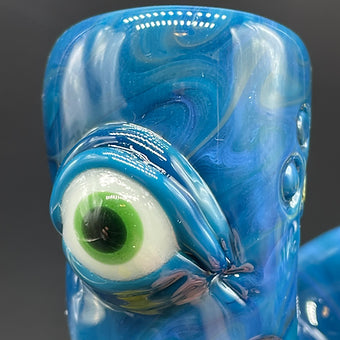 Premium 14mm Loopty Loop Peacock Slide - collectible glass art