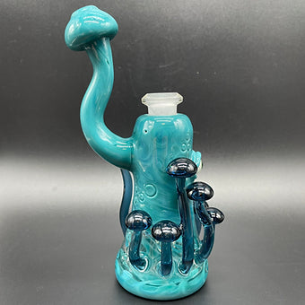 Artisan glass Mushroom Removable Downstem Bubbler - detailed craftsmanship
