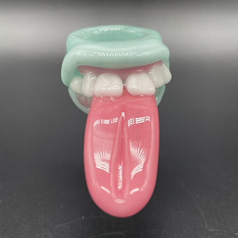 Leviathan Glass 18mm Sea Mist Tongue Slide - hand-blown art