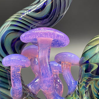 Leviathan Glass Pink Slime Mushroom Sherlock sher-1 - hand-blown art