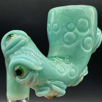14mm Loopty Loop Aqua Slide craftsmanship - artisan glass work