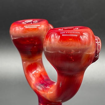 Close-up of 14mm double tequila sunrise slide - handcrafted glass