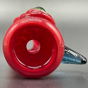 Red UV Reactive Chillum glass art - premium handcrafted piece