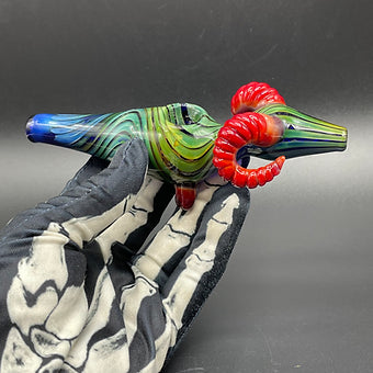 Rams Horn Steamroller detail view - premium glass art