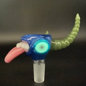 14mm Sonic And Lime Drop Slide by Leviathan Glass - artisan detail