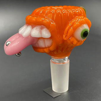 14mm Pumpkin Slide glass art - premium handcrafted piece