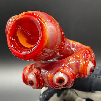 Close-up of 14mm Loopty Loop Slide - handcrafted glass