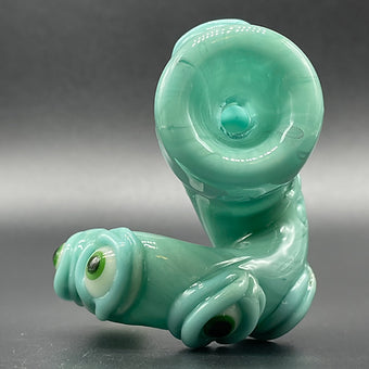 Premium 14mm Loopty Loop Aqua Slide - collectible glass art