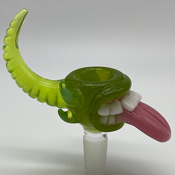 Lime Drop 14mm Slide craftsmanship - artisan glass work