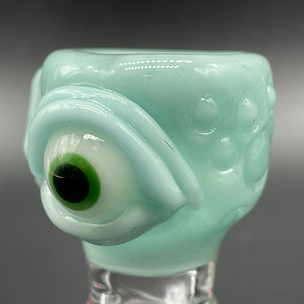 18mm Sea Mist Tongue Slide glass art - premium handcrafted piece