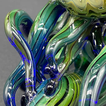 Gold Fume Tentacle Sherlock sher-4 by Leviathan Glass - artisan detail