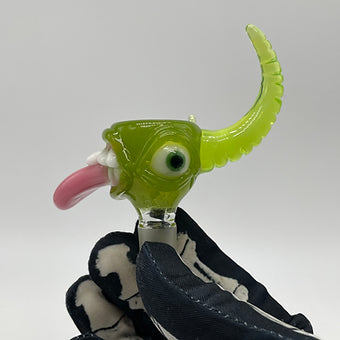 Lime Drop 14mm Slide glass art - premium handcrafted piece
