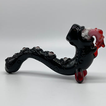 Black Dragon Sherlock glass art - premium handcrafted piece