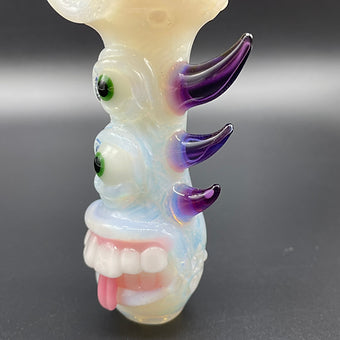 Artisan glass Secret White Guardian Of The Rabbit Hole Spoon - detailed craftsmanship