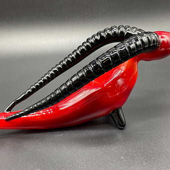 Leviathan Glass large red taurus steamroller - hand-blown art