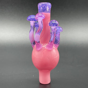 Pink Mushroom Carb Cap craftsmanship - artisan glass work