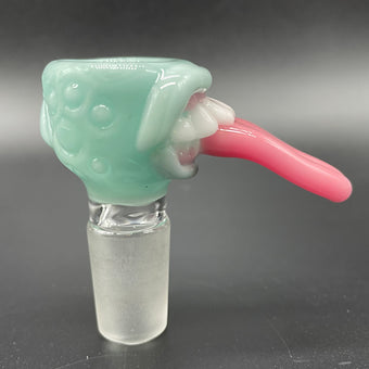 Hand-blown 18mm Sea Mist Tongue Slide - Leviathan Glass original