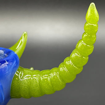 Hand-blown 14mm Sonic And Lime Drop Slide - Leviathan Glass original