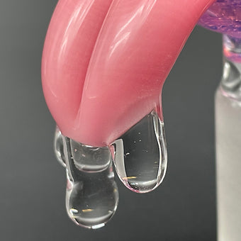 18mm Pink Slime Drooling Tongue Slide by Leviathan Glass - artisan detail