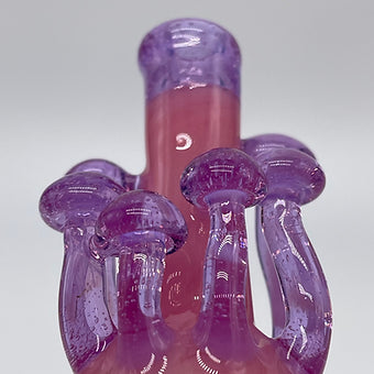 Artisan glass Pink Mushroom Carb Cap - detailed craftsmanship
