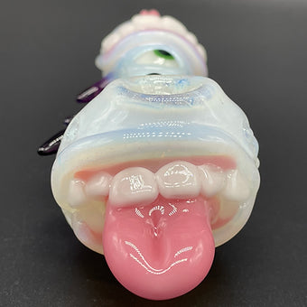 Secret White Guardian Of The Rabbit Hole Spoon by Leviathan Glass - artisan detail