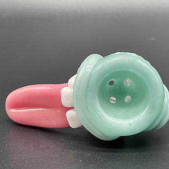 Hand-blown 18mm Sea Mist Tongue Slide - Leviathan Glass original