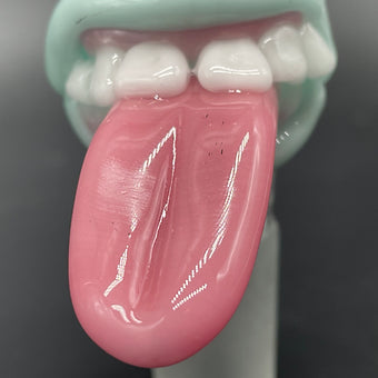 Premium 18mm Sea Mist Tongue Slide - collectible glass art