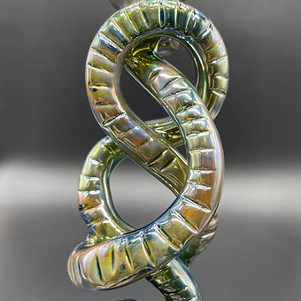 Close-up of Death Eater Hand Pipe - handcrafted glass