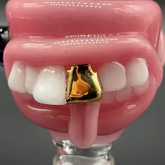 14mm 4 hole Blush Pink Slide glass art - premium handcrafted piece