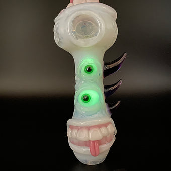 Leviathan Glass Secret White Guardian Of The Rabbit Hole Spoon - hand-blown art