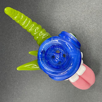 14mm Sonic And Lime Drop Slide glass art - premium handcrafted piece