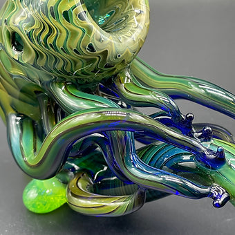 Gold Fume Tentacle Sherlock sher-4 glass art - premium handcrafted piece