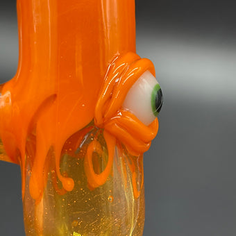 Premium 14mm lava mini ash catcher set with pumpkin slide. - collectible glass art