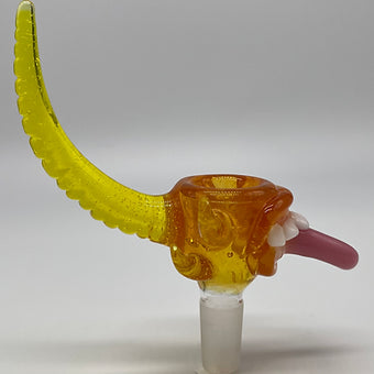 Artisan glass 14mm Hot Sauce Slide - detailed craftsmanship