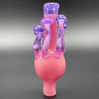 Premium Pink Mushroom Carb Cap - collectible glass art