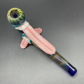 Hand-blown UV Tongue Gandalf - Leviathan Glass original
