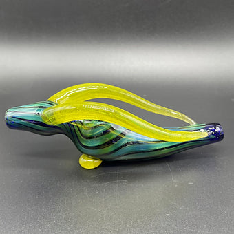 Yellow Horn Antelope Pipe glass art - premium handcrafted piece