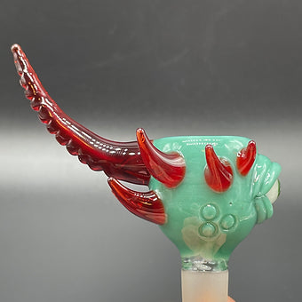 Hand-blown 14mm Aqua Mist Ash Catcher Set - Leviathan Glass original
