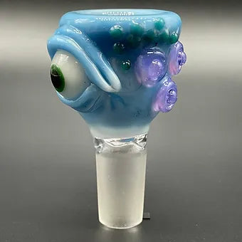 Premium drooling tongue, Siberia, 14mm, 4 hole slide - collectible glass art