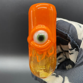 14mm lava mini ash catcher set with pumpkin slide. glass art - premium handcrafted piece