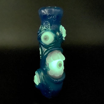 Artisan glass Sonic Eat Me Chillum - detailed craftsmanship