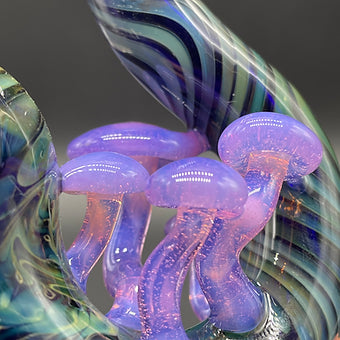 Premium Pink Slime Mushroom Sherlock sher-1 - collectible glass art