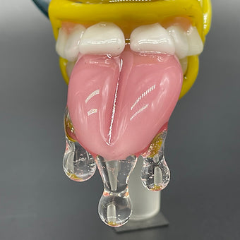 14mm Citrine Yellow Tongue Slide and poker by Leviathan Glass - artisan detail