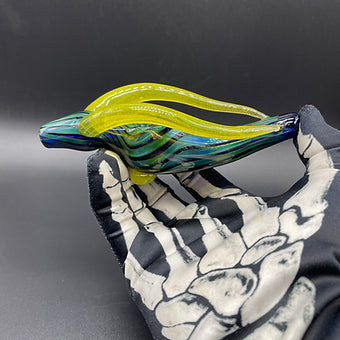 Premium Yellow Horn Antelope Pipe - collectible glass art