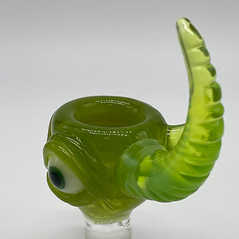 Artisan glass Lime Drop 14mm Slide - detailed craftsmanship