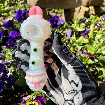 Hand-blown Secret White Guardian Of The Rabbit Hole Spoon - Leviathan Glass original