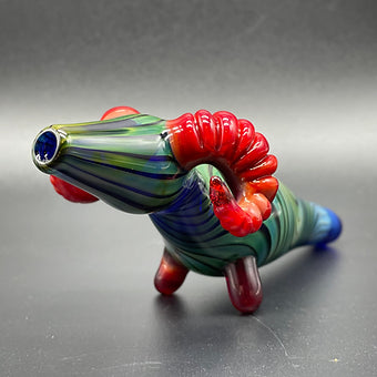 Artisan glass Rams Horn Steamroller - detailed craftsmanship