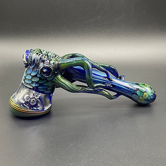 Close-up of Tentacle Bubbler - handcrafted glass