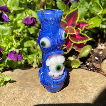 Sonic Eat Me Chillum detail view - premium glass art